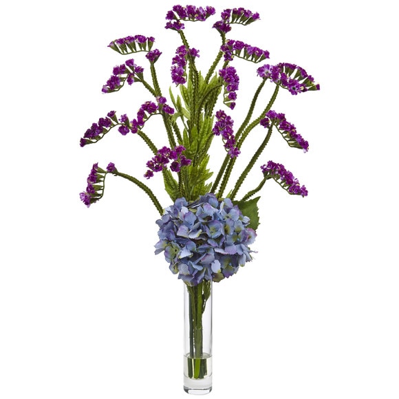 Hydrangea and Statice Bud Arrangement - SKU #1422-PW